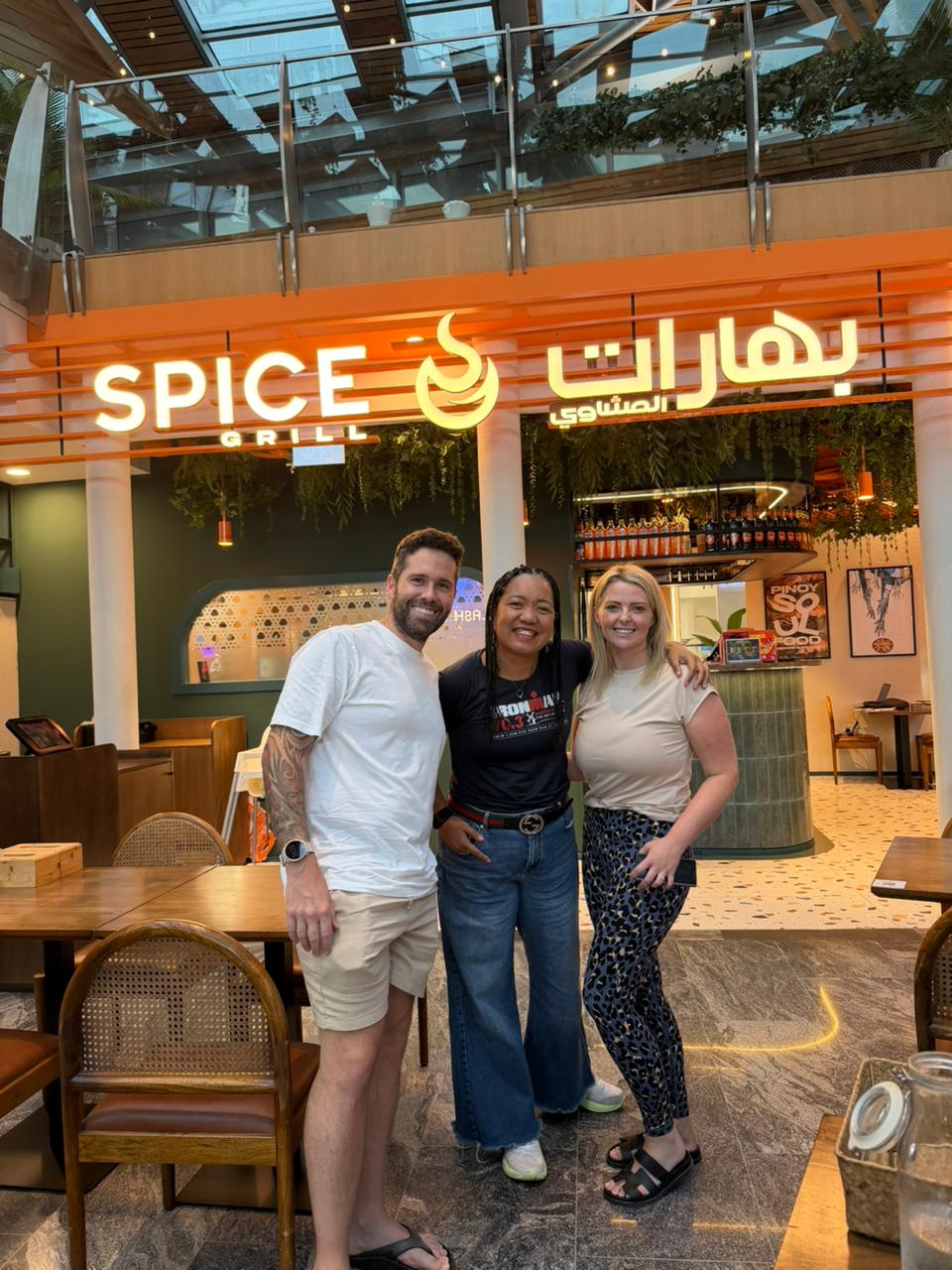 Lourds with Crew members at Spice Grill in Dubai